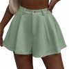 Verdusa Shorts | Verdusa Women'S Elastic High Waist Pleated Wide Leg Shorts With Pocket