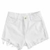 WDIRARA Shorts | Wdirara Women'S Raw Hem Ripped Button Front Wide Leg Denim Jeans Casual Solid Shorts