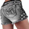 Flamingals Shorts | Flamingals Women'S Ripped Denim Shorts For Women High Waist Distressed Raw Hem Skinny Jean Shorts