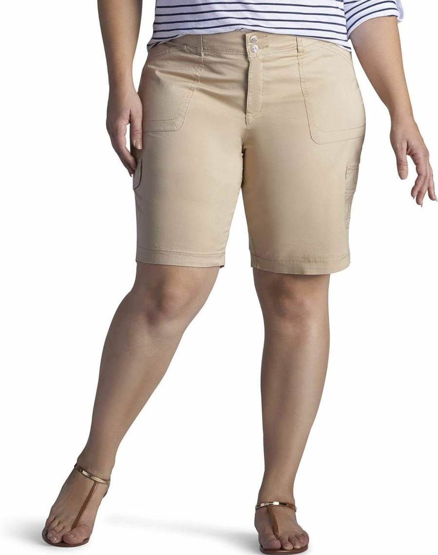 Lee Shorts | Lee Women'S Plus Size Relaxed-Fit Avey Knit-Waist Cargo Bermuda Short