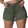 ALLEGRACE Shorts | Allegrace Sexy Plus Size Denim Shorts Women Distressed High Waist Shorts With Pockets