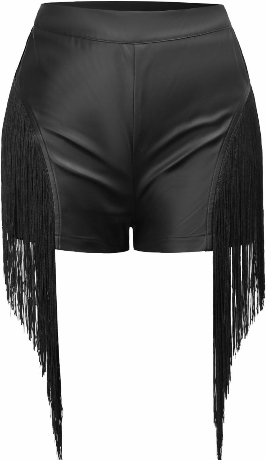 RAMISU Shorts | Ramisu Womens High Waisted Faux Leather Tassels Shorts Casual Fringe Sexy Shorts Clubwear