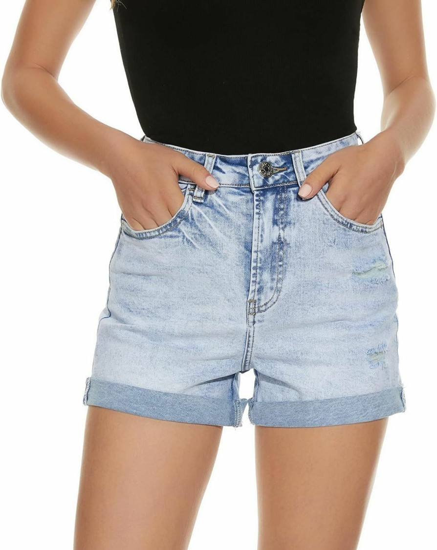 VIPONES Shorts | Vipones Women Denim Shorts High Waisted Trendy Stretch Frayed Summer Casual Jean Shorts