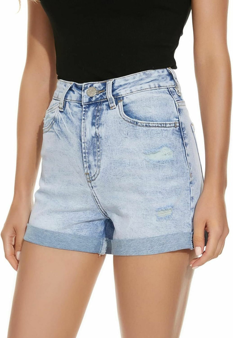 VIPONES Shorts | Vipones Women Denim Shorts High Waisted Trendy Stretch Frayed Summer Casual Jean Shorts