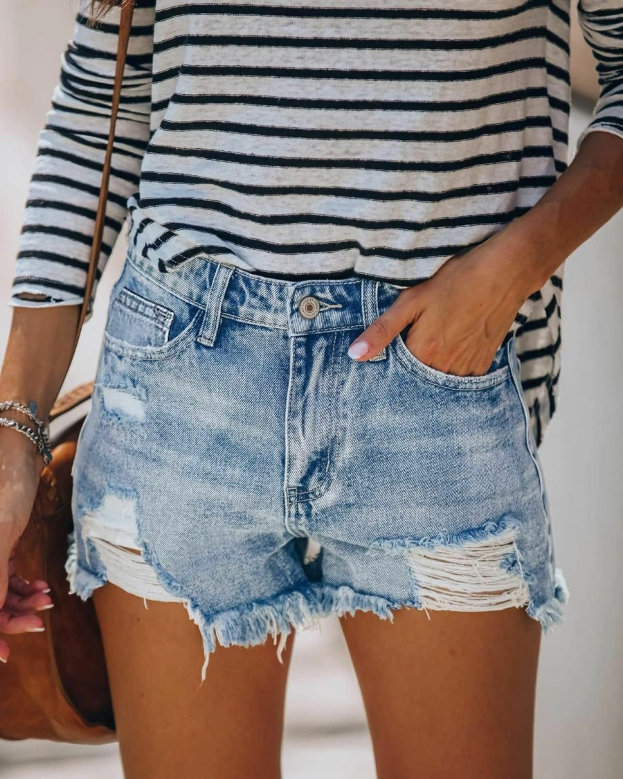 Angerella Shorts | Angerella Women'S Denim Shorts Mid Rise Ripped Jean Short