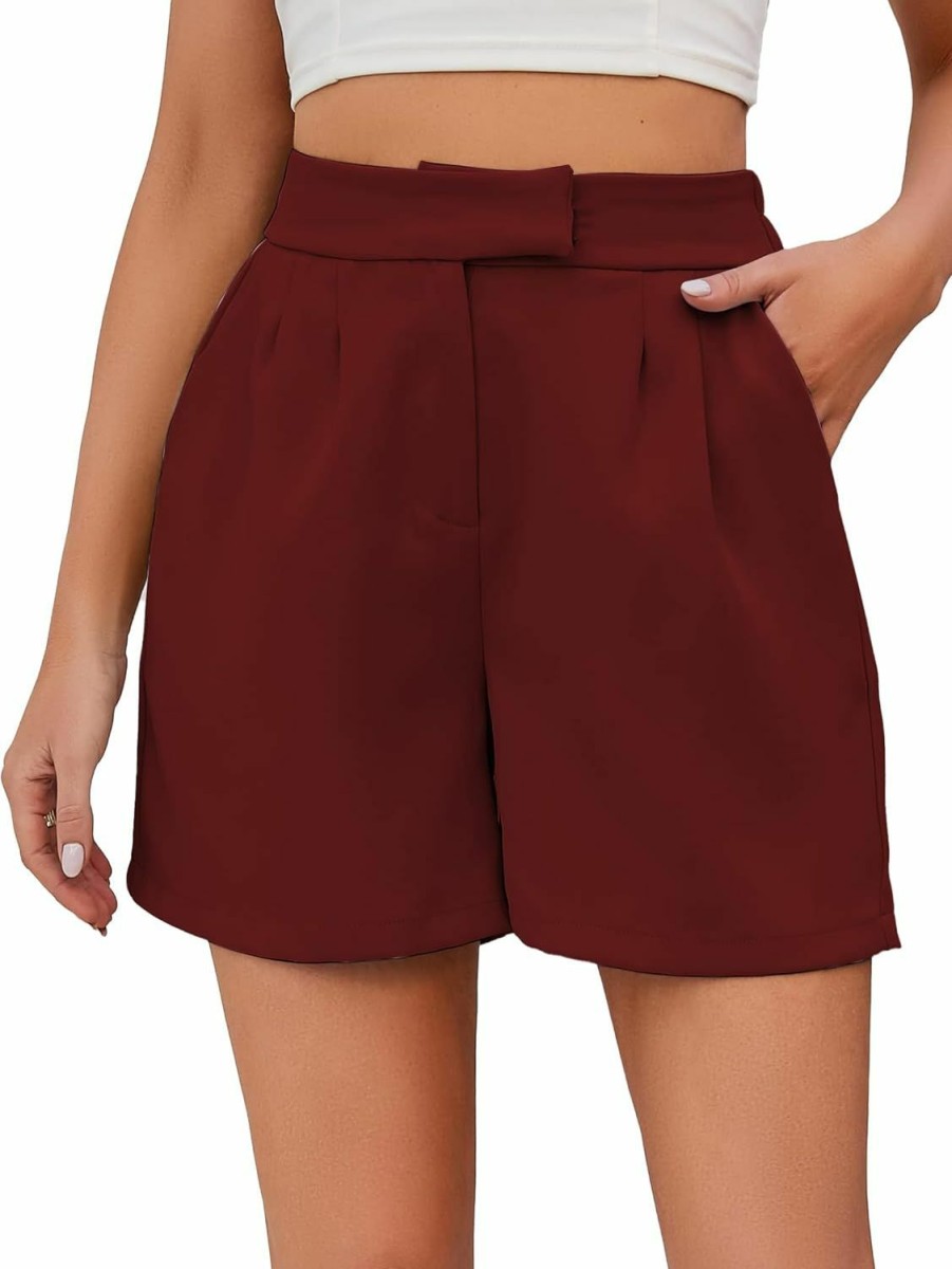 Famulily Shorts | Famulily Womens Summer Cute Shorts Casual Side Pockets High Waist Shorts With Back Elastic Waist