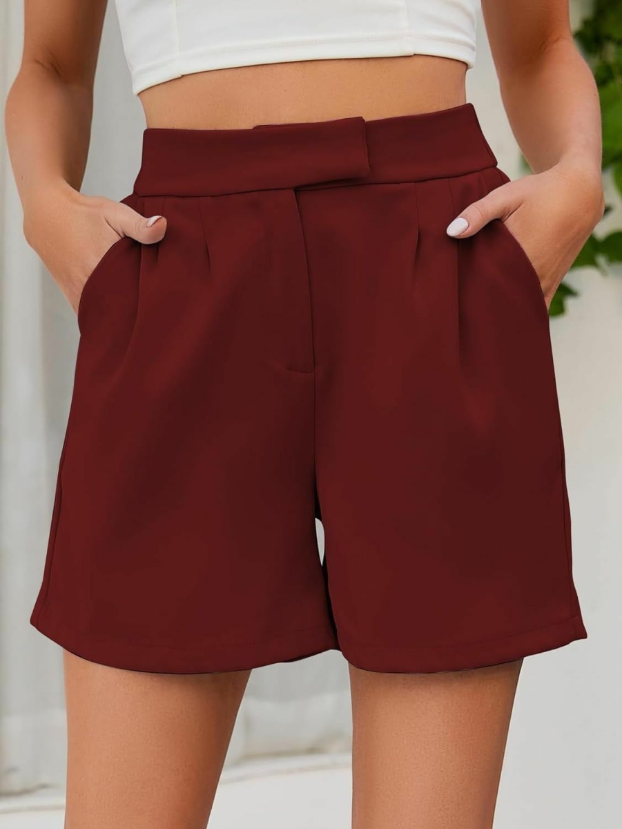 Famulily Shorts | Famulily Womens Summer Cute Shorts Casual Side Pockets High Waist Shorts With Back Elastic Waist