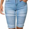 olrain Shorts | Olrain Womens High Waist Ripped Hole Washed Distressed Short Jeans