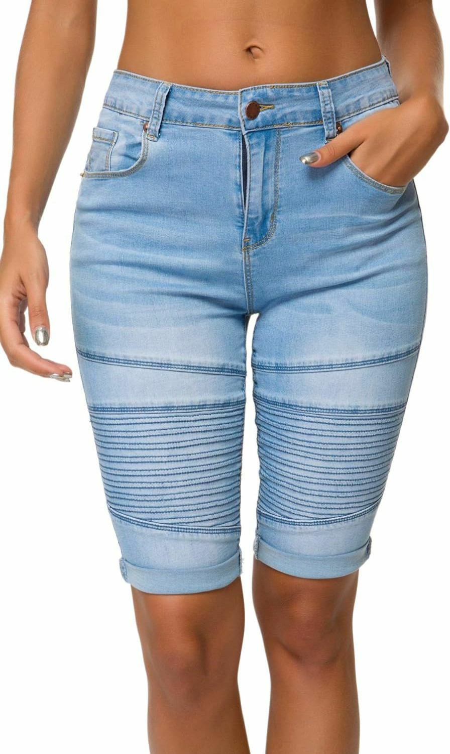 olrain Shorts | Olrain Womens High Waist Ripped Hole Washed Distressed Short Jeans