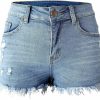 Aodrusa Shorts | Aodrusa Womens Ripped Denim Shorts Mid Rise Body Enhancing Curvy Cutoff Distressed Jeans