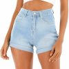 Cuihur Shorts | Cuihur Women'S Summer Casual Denim High Waisted Folded Hem Jeans Shorts For Juniors