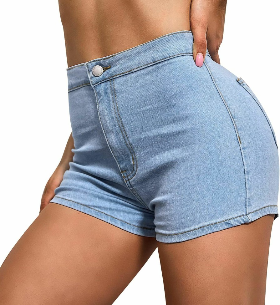 VIPONES Shorts | Vipones Womens Jean Shorts Stretchy High Waisted Summer Casual Denim Butt Lift Shorts