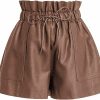 DZOVUTTZ Shorts | Faux Leather Shorts Stretchy High Waisted Wide Leg With Pockets For Women