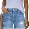 PINKMARCO Shorts | Pinkmarco Women Ripped Denim Jean Shorts High Waisted Casual Summer Folded Hem Short Jeans With Pockets