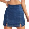 Floerns Shorts | Floerns Women'S Casual Split Hem High Waist Denim Skorts Skirt Shorts