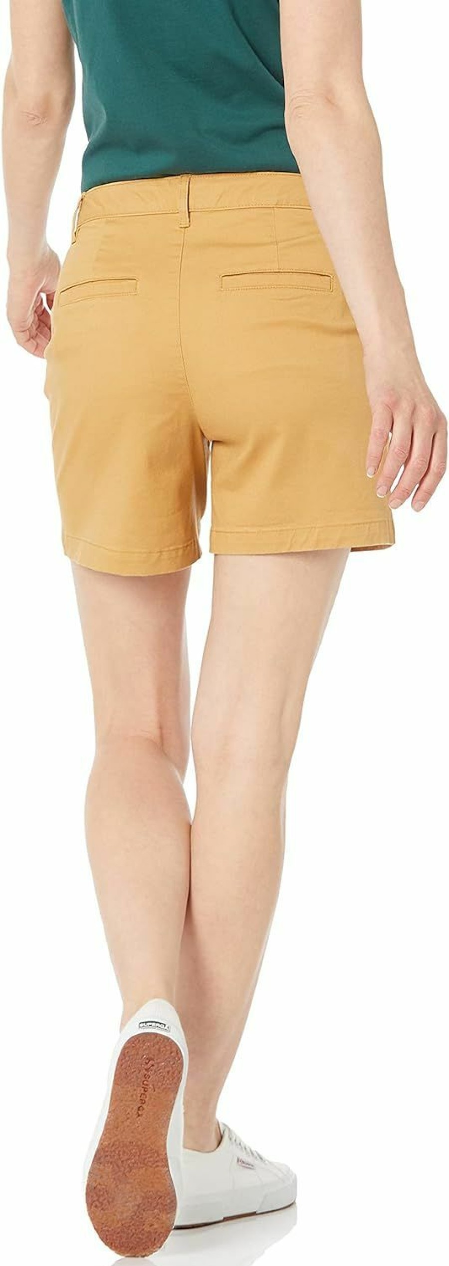 Amazon Essentials Shorts | Amazon Essentials Women'S Mid-Rise Slim 5 Inch Inseam Khaki Short (Available In Straight And Curvy Fits)