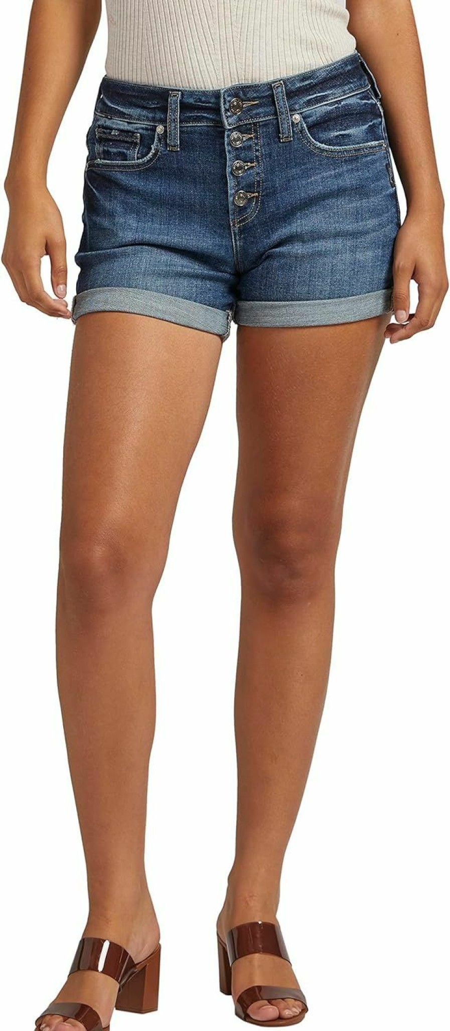 Silver Jeans Co. Shorts | Silver Jeans Co. Women'S Suki Mid Rise Curvy Fit Short