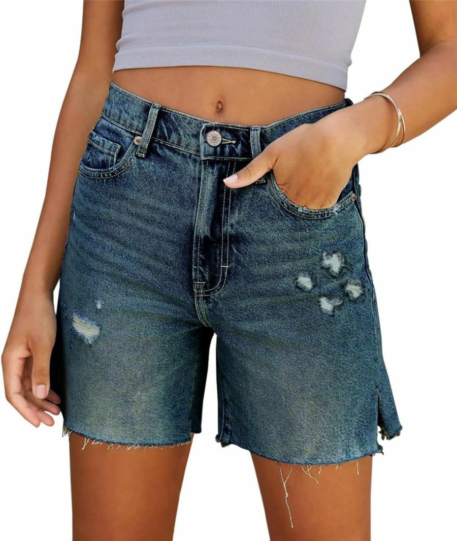 onlypuff Shorts | Onlypuff Womens Jean Shorts Cut Off Denim Shorts High Waisted Ripped Distressed Summer Shorts