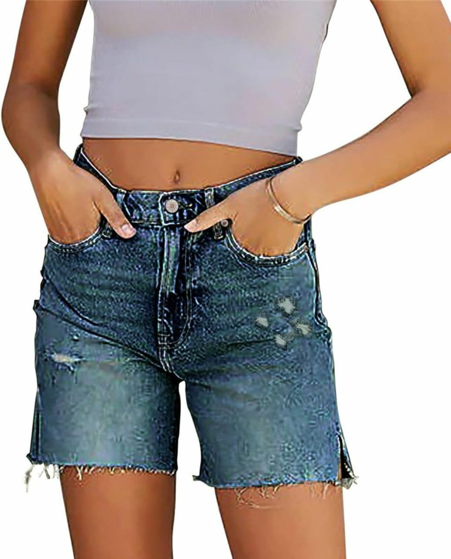 onlypuff Shorts | Onlypuff Womens Jean Shorts Cut Off Denim Shorts High Waisted Ripped Distressed Summer Shorts