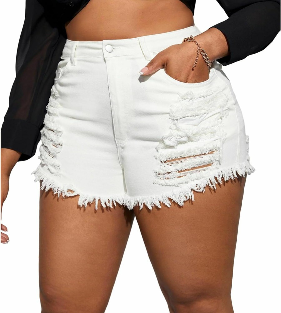 GAGELE Shorts | Plus Size Denim Shorts Women High Waisted Stretch Summer Jean Shorts