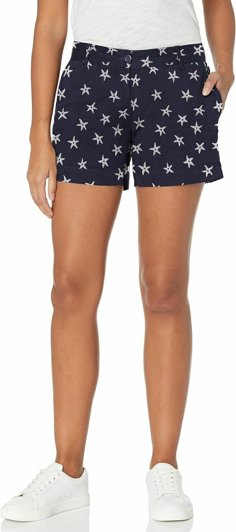 Nautica Shorts | Nautica Women'S Comfort Tailored Stretch Cotton Solid And Novelty Short