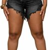 PINSV Shorts | Pinsv Women'S High Waisted Crossover Denim Shorts