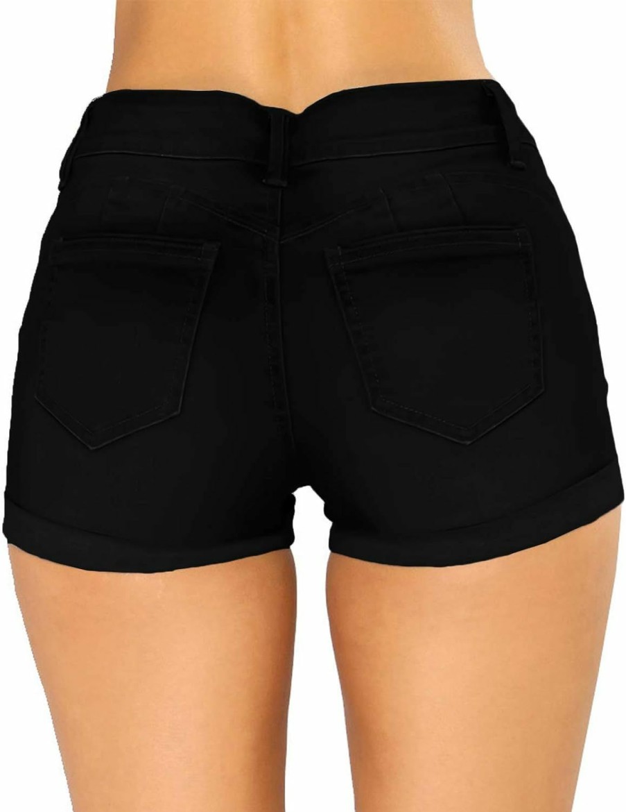 Govc Shorts | Govc Women Casual Summer Mid Waist Stretchy Denim Jean Shorts Junior Short Jeans