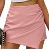 luvamia Shorts | Luvamia Shorts For Women Faux Leather Skorts High Waisted Pu Leather Shorts Elastic Waist Ruched Wrap Skorts Skirts