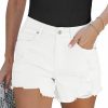 luvamia Shorts | Luvamia Jean Shorts For Women High Waisted Stretchy Distressed Denim Shorts Ripped Frayed Raw Hem Summer Casual Shorts