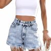 WDIRARA Shorts | Wdirara Women'S High Waisted Raw Hem Distressed Ripped Casual Denim Shorts