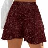 Dokotoo Shorts | Dokotoo Womens Sequin Shorts Elastic Waist Wide Leg Sparkle Casual Flowy Shorts For Women Trendy