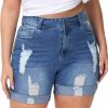 ALLEGRACE Shorts | Allegrace Plus Size Denim Shorts Women High Waisted Stretch Summer Jean Shorts