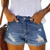 FEKOAFE Shorts | Fekoafe 2024 Womens Casual Mid/High Waisted Denim Shorts Summer Stretchy Ripped Jean Shorts For Women