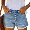 Angerella Shorts | Angerella Denim Shorts For Women Mid Rise Ripped Jean Shorts Stretchy Folded Hem Hot Short Jeans