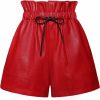 QIANXIZHAN Shorts | Qianxizhan Women'S Leather Shorts, Faux High Waisted Wide Leg Sexy Shorts Sp