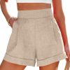 Wihion Shorts | Wihion Women Summer Wide Leg Shorts High Waisted Casual Bermuda Shorts Lightweight Workwear Shorts With Pocket