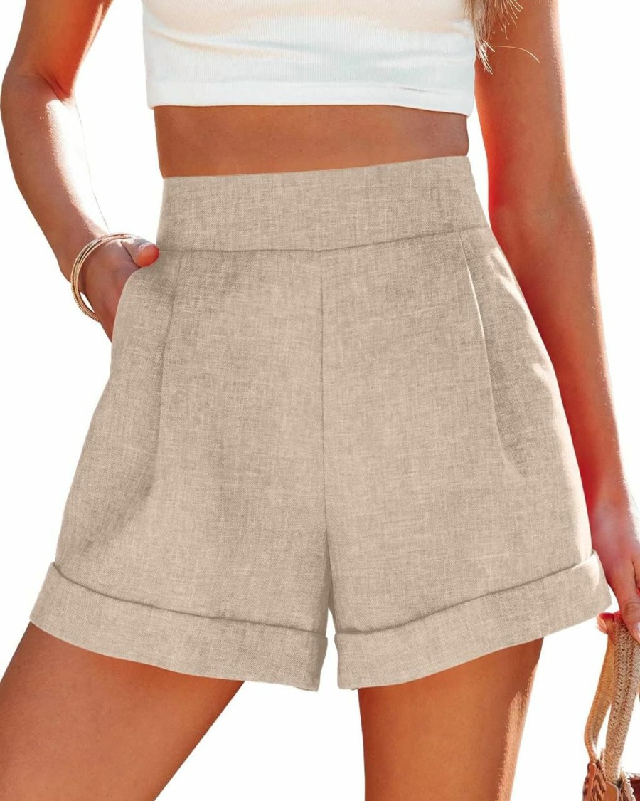 Wihion Shorts | Wihion Women Summer Wide Leg Shorts High Waisted Casual Bermuda Shorts Lightweight Workwear Shorts With Pocket